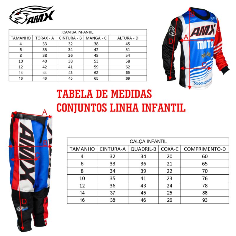 AXXEclassic キッズ　１４０センチ Conjunto AMX Infantil Classic Extreme - Azul/Laranja - Spinelli