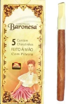 Cigarrilha Feita a Mao Baronesa Com Piteira Ptc c/5und